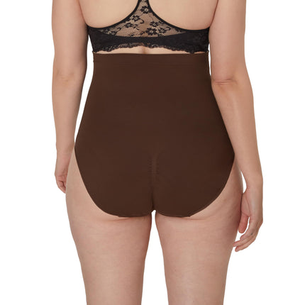 Maidenform Women's Seamless, Tummy High-Waist Brief, Firm Control Shapewear Panty, Just Brown, Large