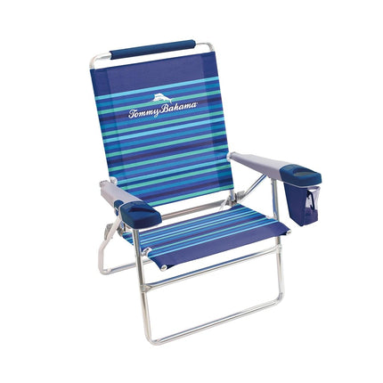Tommy Bahama 15" Extended Height 4 Position Folding Beach Chair, Stripe