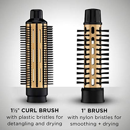 Conair Supreme 2-in-1 Hot Air Styling Brush, Black and Gold