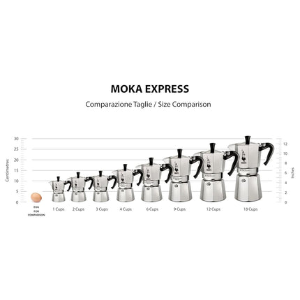 Bialetti Moka Express Aluminium Stovetop Coffee Maker (2 Cup), 8x11x11 cm, Silver