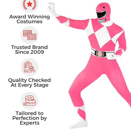 Morphsuits Men's Power Rangers Adult Sized Costume, Pink, M UK