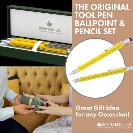 Monteverde ONE TOUCH TOOL SET BALLPOINT PEN WITH STYLUS YELLOW + TOOL PENCIL YELLOW