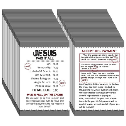 Noveread 200 Pcs Gospel Tract Card Plan of Salvati