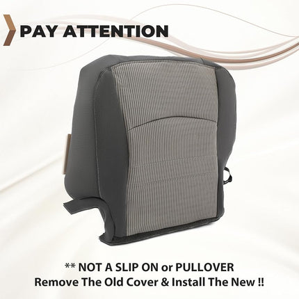 ECOTRIC Car Seats Cover, Driver Side Bottom Cloth Seat Cover for 2009 2010 2011 2012 Dodge Ram 1500 SLT - LH Side Dark Gray