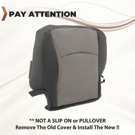 ECOTRIC Car Seats Cover, Driver Side Bottom Cloth Seat Cover for 2009 2010 2011 2012 Dodge Ram 1500 SLT - LH Side Dark Gray