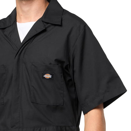 Dickies Mens Short Sleeve Coveralls, Black, 3X Tall