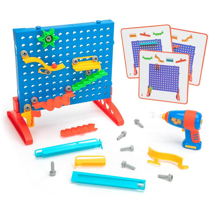 Learning Resources Design & Drill Marble Maze, Fine Motor Skills Construction Toy Marble Run