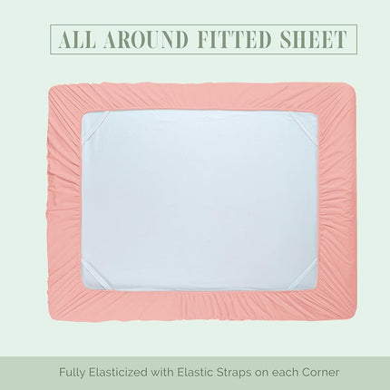 Elegant Comfort 1500 Premium Hotel Quality 18-24 Inches Deep - Extra Deep Pocket Single Fitted Sheet for High Mattress, Luxury and Softest, Smart Pocket - Wrinkle Free, Full, Dusty Rose