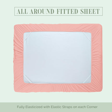 Elegant Comfort 1500 Premium Hotel Quality 18-24 Inches Deep - Extra Deep Pocket Single Fitted Sheet for High Mattress, Luxury and Softest, Smart Pocket - Wrinkle Free, Full, Dusty Rose