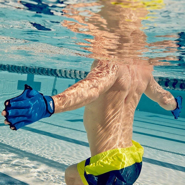 Speedo unisex adult Swim Training Fitness aquatic gloves, Royal, Large US
