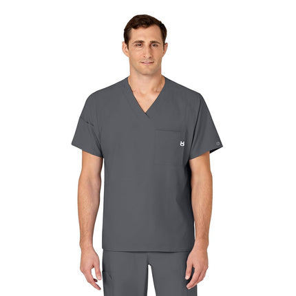 WonderWink W123 6355 Men's V-Neck Top, Pewter, XX-
