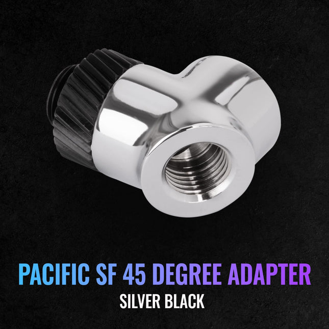 Thermaltake Pacific SF 45 Degree Adapter Silver Black/DIY LCS/Fittings CL-W397-CU00SL-A