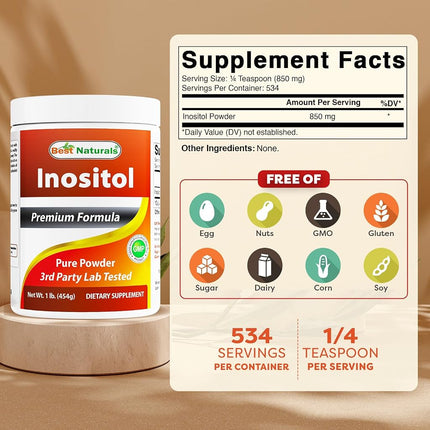 Best Naturals Inositol Pure Powder, 1 Pound