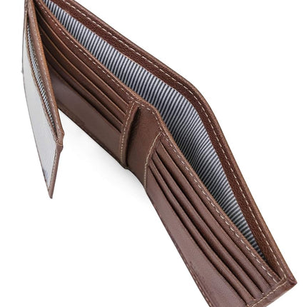 Timberland Men's Leather Passcase Trifold Wallet Hybrid, Cognac (Hundson), One Size