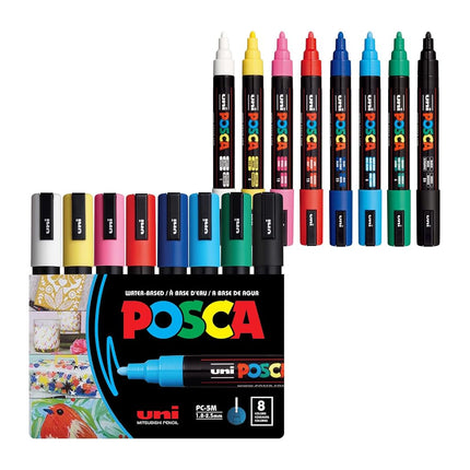 Posca Acrylic Paint Marker Set, 8 Color Medium, PC