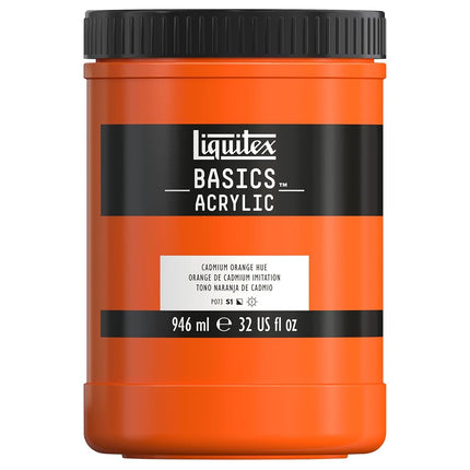 Liquitex 4332720 Basics Acrylic Paint 32-Ounce Jar, Cadmium Orange Hue