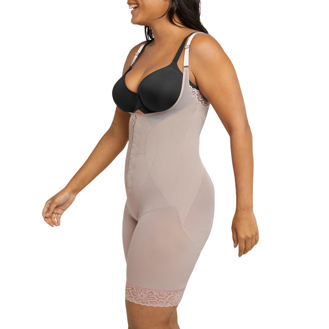 Maidenform Fajas Colombianas Ultra Sculpts pour femme, Combinaison gainante à buste ouvert ultra-ferme, Teinte Evening Blush, Grande taille