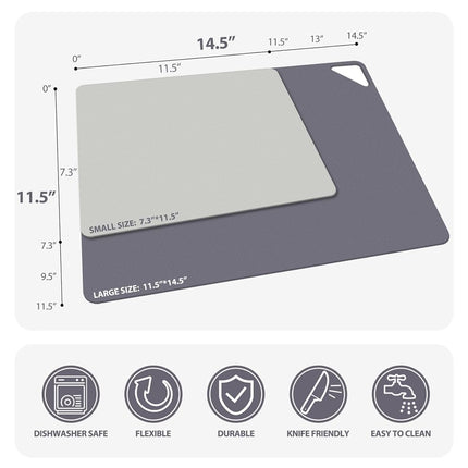 Plastic Cutting Boards for Kitchen, WK Flexible Cutting Board Set of 6, Non Slip Cutting Mats with Hole, BPA Free, Dishwasher Safe, Multi Size