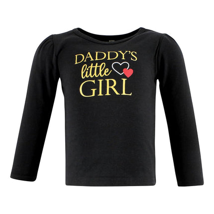 Hudson Baby Baby Girls' Long Sleeve T-Shirts, Girl Daddy Red Black, 6-12 Months