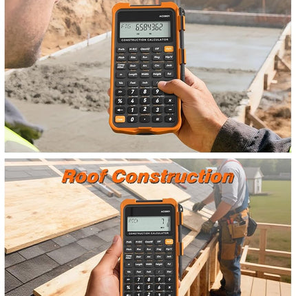 Construction Calculator, Scientific ROATEE Engineering Calculator for Contractor, Concrete Pocket Feet-inch-Fraction Calculators for Carpenter, Framer, Remodeler