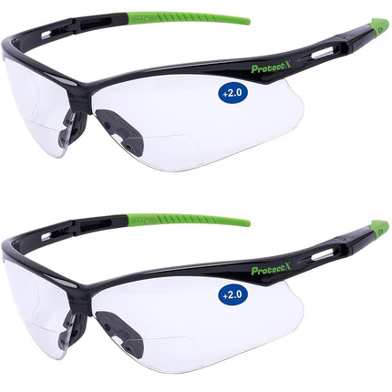 ProtectX Bifocal Reading Safety Glasses 2.0 Diopte
