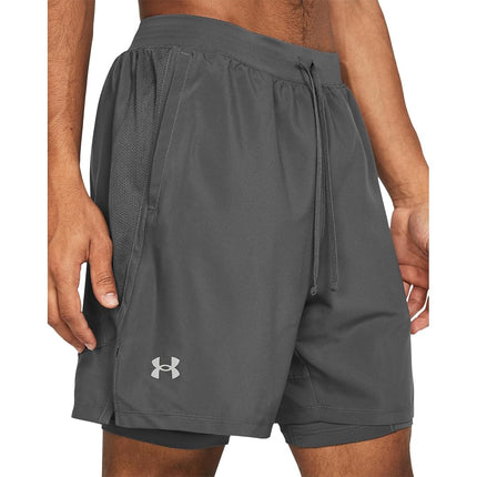 Under Armour Mens UA Launch Run 2 in 1 Shorts C Rock/Reflect XL