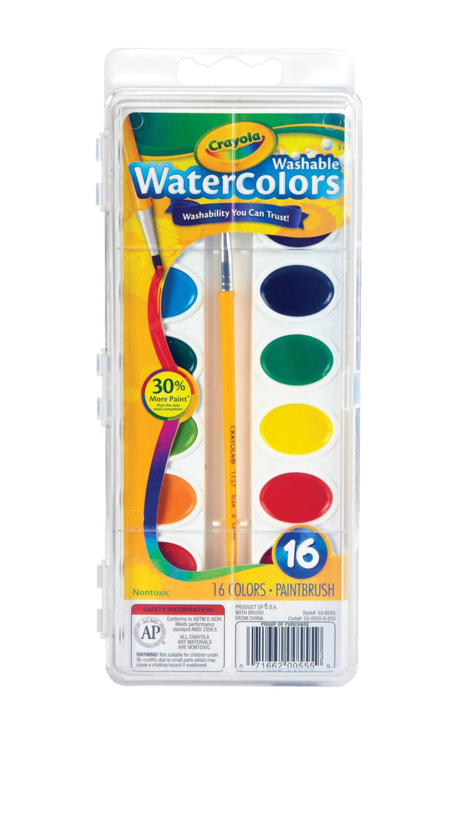 Crayola Washable Watercolors, 16 Count