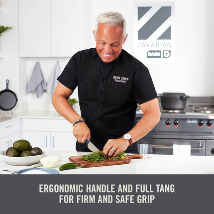 Zakarian by Dash 2 Piece Chef Grade German Steel Paring Knife Set with Smooth and Serrated Blades for Chopping, Dicing, Mincing, Slicing and More – Cranberry