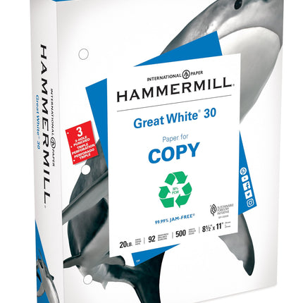 Hammermill Printer Paper, Great White 30% Recycled