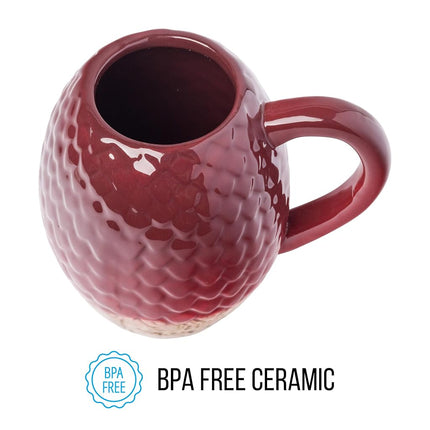 Silver Buffalo Game of Thrones Red Dragon Egg Ceramic 3D Sculpted Mug, 20 Ounces