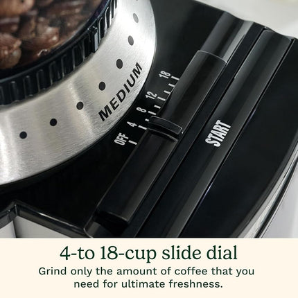 CUISINART Coffee Grinder, Electric Burr One-Touch Automatic Grinder with18-Position Grind Selector, Stainless Steel, DBM-8BKSP1, Black
