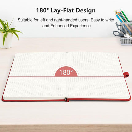 RETTACY Dotted Journal Notebook, 256 Pages, A5 Medium Size (5.7'' × 8.3'')