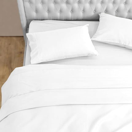 Elegant Comfort Soft 4-Piece 100% Turkish Cotton Flannel Sheet Set - Premium Quality, Deep Pocket Fitted Sheet, Ultra Soft, Cozy Warm and Anti-Pill Flannel Sheets - Cali King, White