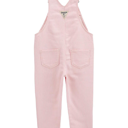 OshKosh B'Gosh Girl's World's Best Overalls Jumpsuit, Pink Hickory Stripe, 24 Months
