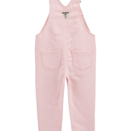 OshKosh B'Gosh Girl's World's Best Overalls Jumpsuit, Pink Hickory Stripe, 24 Months