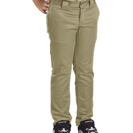 Dickies Big Boys' Skinny Straight Pant, Khaki, 10