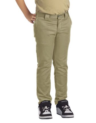 Dickies Big Boys' Skinny Straight Pant, Khaki, 10