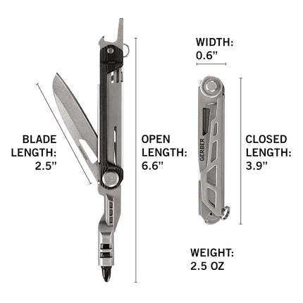 Gerber Gear Armbar Slim Drive Pocket Knife Multitool with Screwdriver, Onyx