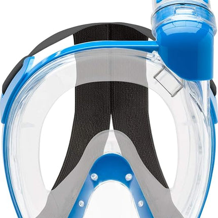 Cressi Duke Full Face Snorkel Dry Mask - Available in Standard Version or with Action Cam Holder, Adult Unisex,Clear/Blue,M/L