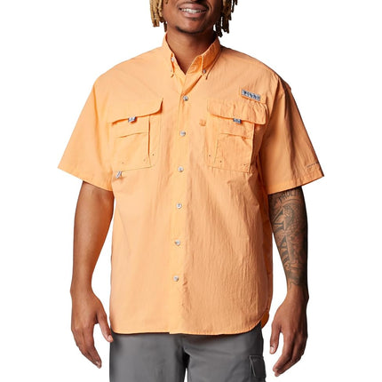 Columbia Men's PFG Bahama II Short Sleeve Shirt, Bright Nectar, 1X