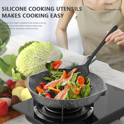 Silicone Cooking Utensils Set - 446°F Heat Resistant Kitchen Utensils,Turner Tongs,Spatula,Spoon,Brush,Whisk.Kitchen Utensil Gadgets Tools Set for Nonstick Cookware.Dishwasher Safe (BPA Free)