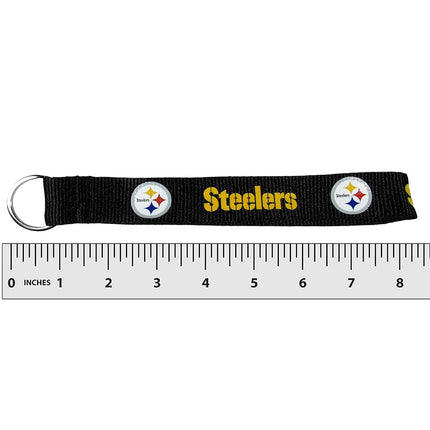 NFL Pittsburgh Steelers Unisex Siskiyou Sportslanyard Key Chain, Black, Wristlet