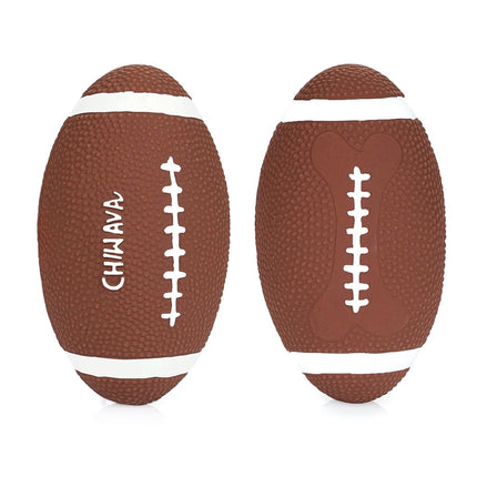 Chiwava 2 Pack 6" Squeaky Latex Dog Toy Balls Football Rugby Fetch Interactive Toy for Medium Large Dogs