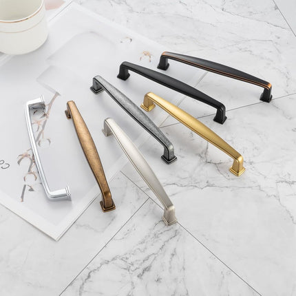 KOOFIZO 10 Pack 5 Inch Brushed Gold Kitchen Cabinet Pulls Brushed Gold Cabinet Handles Gold Cabinet Hardware for Kitchen Cabinets 1817 Drawer Dresser Cupboard Bedroom
