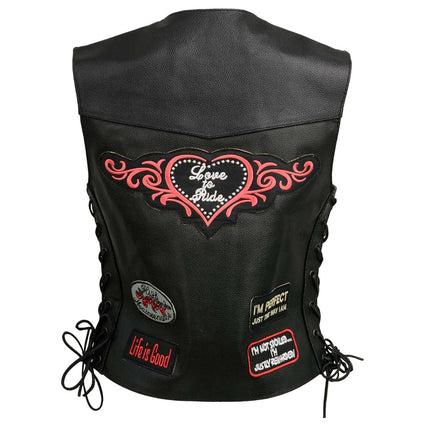 EVENT LEATHER ELL4900 Women’s 'Love to Ride' Black