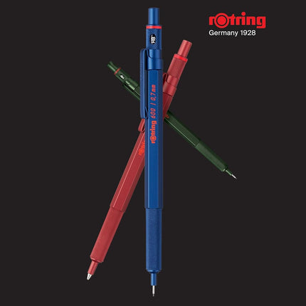 rOtring 600 Ballpoint Pen | Medium Point | Black Ink | Black Barrel with Non-Slip Knurled Grip | Refillable