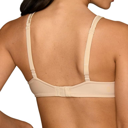 Vanity Fair Women's Bra with 2-Way Convertible Straps, Body Caress Full Coverage, Lightly Lined Cups Up to Dd, Opaque, Underwire-Beige, 36C