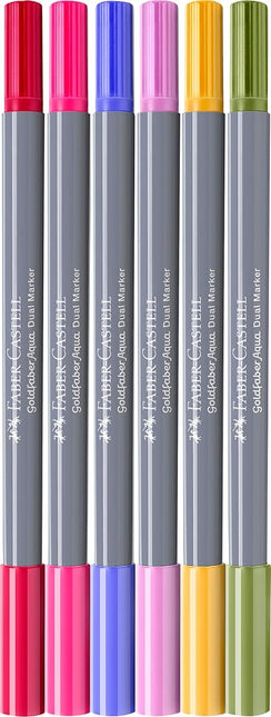 Faber-Castell Creative Studio Goldfaber Aqua Dual Marker, Flowers, Wallet of 5, Art, Craft, Drawing, Sketching, Home, School, University, Colouring