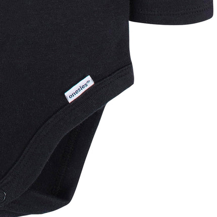 Gerber Unisex Baby Long Sleeve Solid Onesies Multi-pack Interlock 180 Gsm, Black, 12 Months