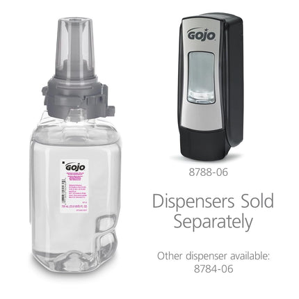 GOJO ADX-7 Jabón de espuma antibacteriano, fragancia ciruela, repuesto de jabón de manos de 700 ml para dispensador de presión GOJO ADX-7 (Caja de 4) - 8712-04